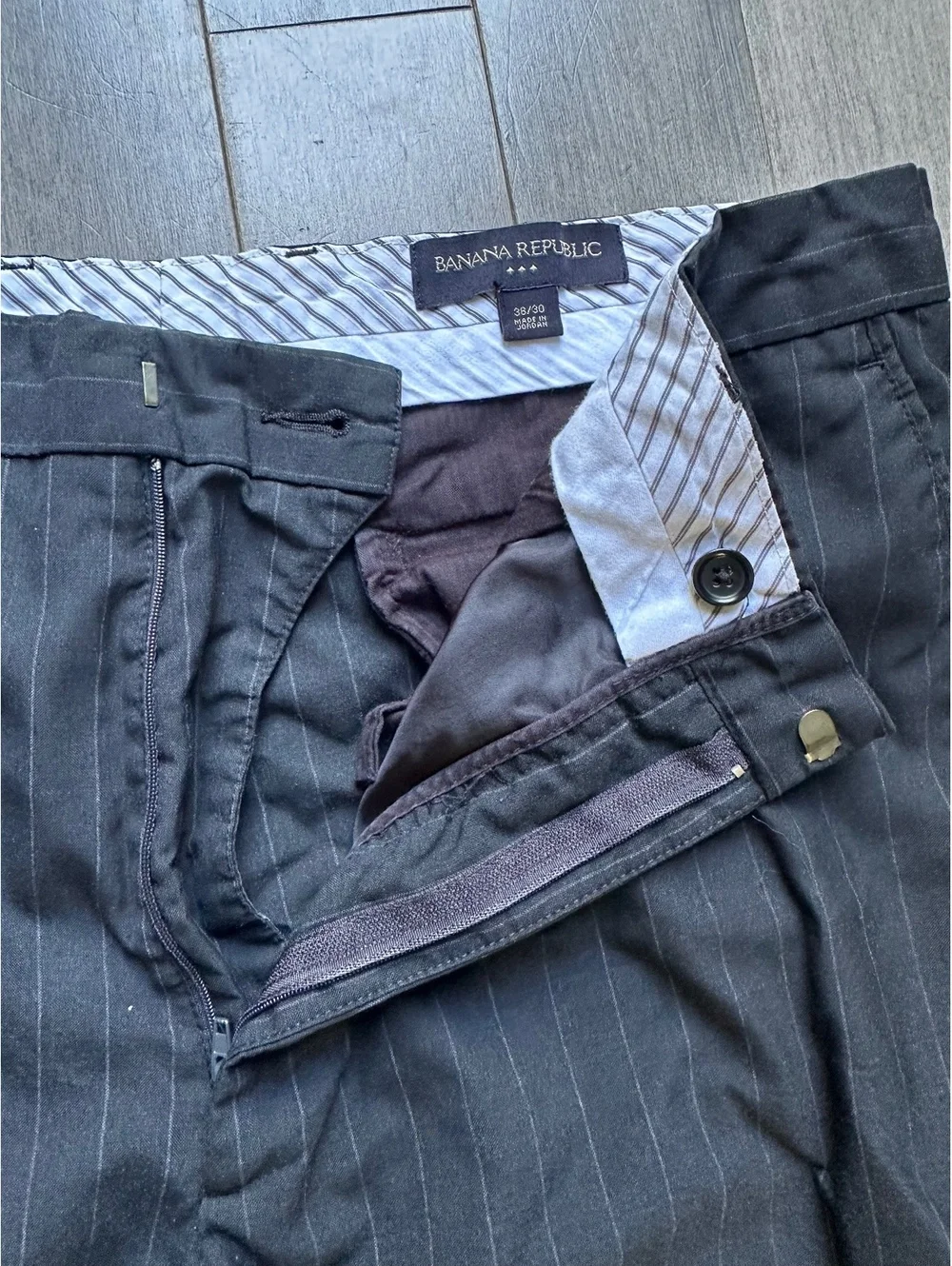 Banana Republic Men's Black Pinstripe Dress Pants Office Formal Wedding 38/30